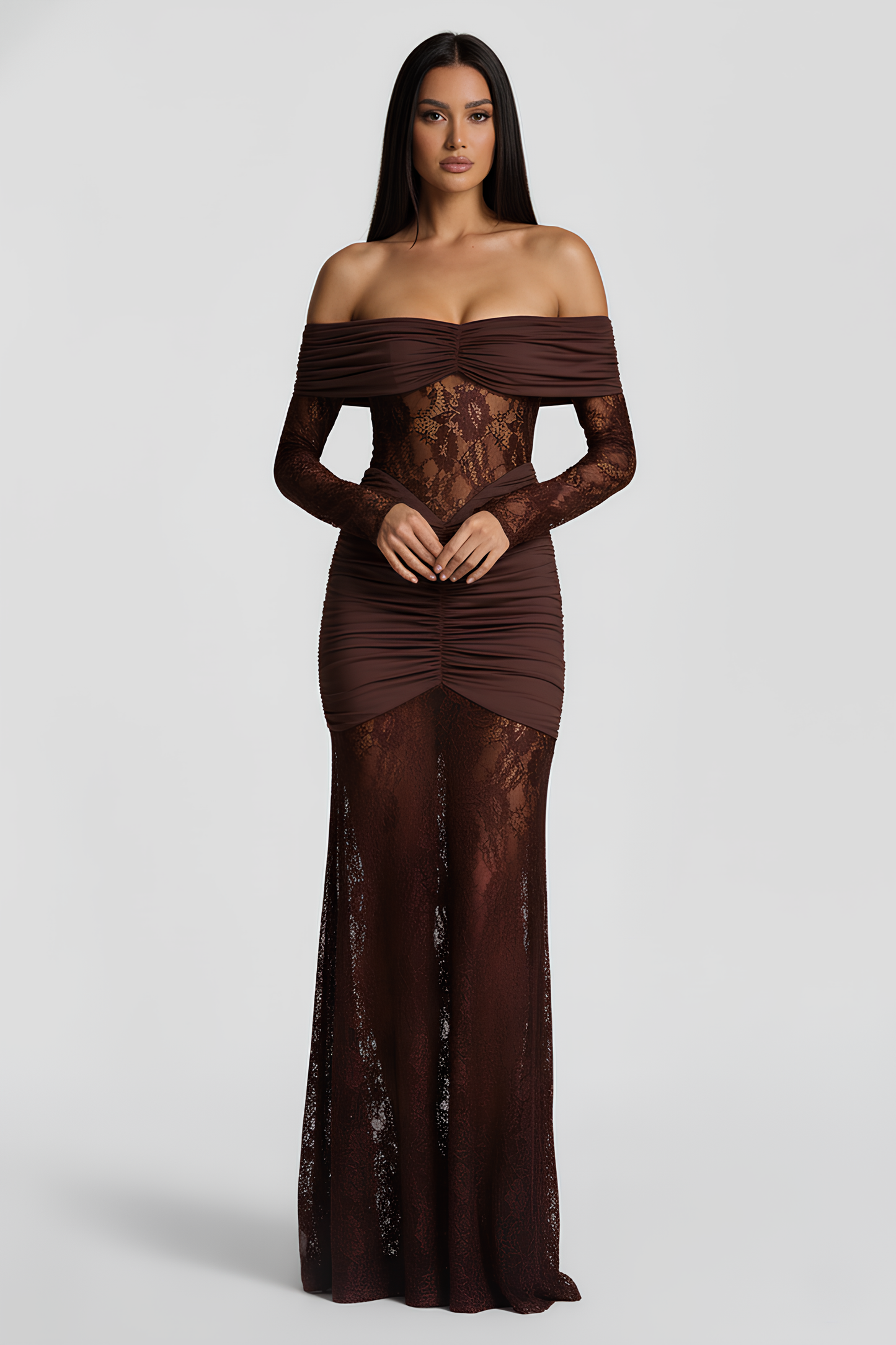Langes Kleid Spitze Karla