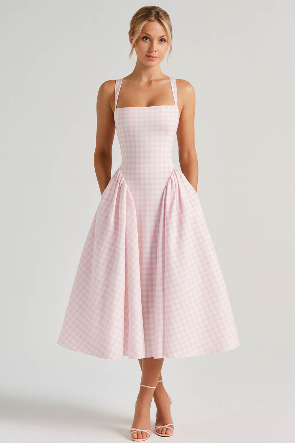Kleid Bustier Karo