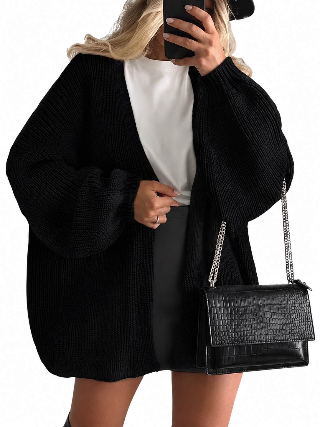 SVEA — Oversize Strickjacke + GRATIS Winterschal